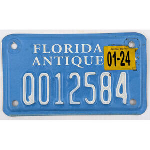 Florida Antique Motorcycle Cycle License Plate Tag Expired 2024